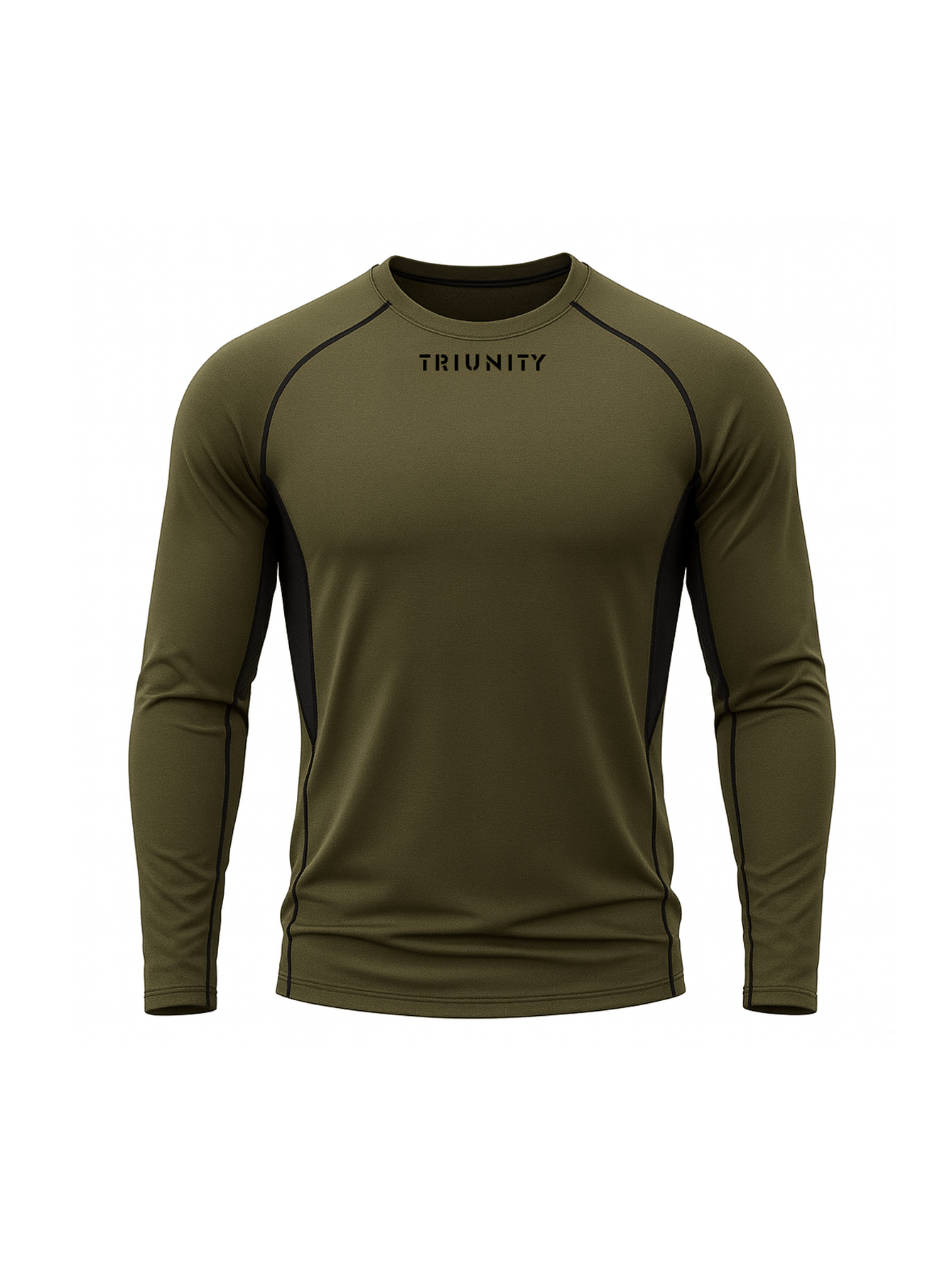 Camiseta Manga longa Basic Triunity #cor_marrom