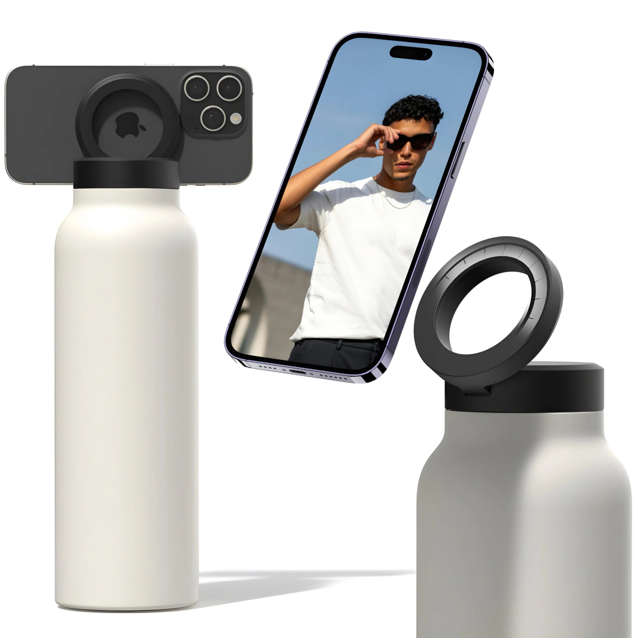 Garrafa Térmica com Suporte para Celular Dual Basic